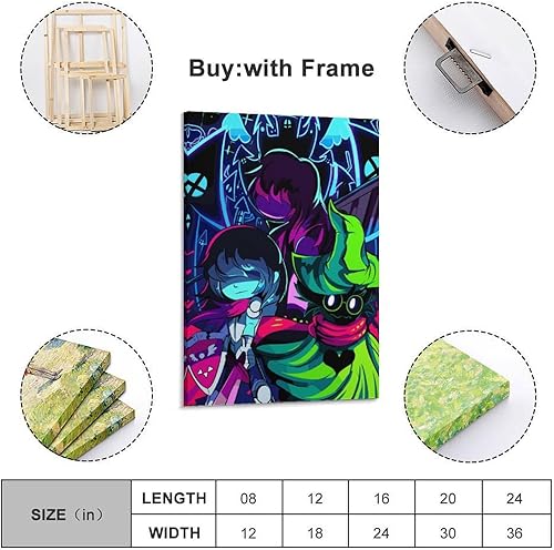 VBHEJRNE Poster de jeu vidéo Deltarune - Impression sur toile - Décoration murale moderne pour chambre à coucher - 20 x 30 cm - Nail Gallerys