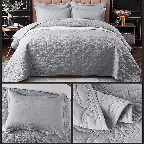 XIUWOUG Couvre-Lit boutis 260x240 cm avec 2 Taies d'oreiller, Dessus de Lit Couvre Lit 2 Personnes, Couvre-Lit Matelassé,Vert,240X260CM - Nail Gallerys