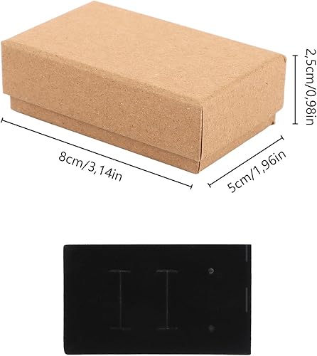 LDXDRU Lot de 30 boîtes cadeau en carton kraft marron avec couvercle pour collier, bague, bijoux, 8 x 5 x 2,5 cm - Nail Gallerys