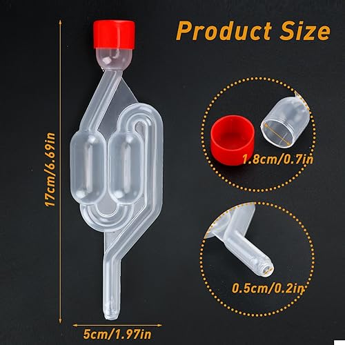 3PCS Plastique Airlock Barboteur, Barboteur Fermentation Maison, Barboteur Avec Bouchons en Caoutchouc, Airlock Fermentation Transparent, pour Brasser de La Bière, Faire Fermenter des Cornichons - Nail Gallerys