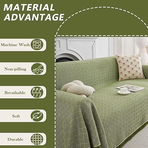 Surwin Jeté de Canapé Grande Taille, Housse de Canapé d'angle 1 2 3 4 Places en Forme de L, Réversible de Serviette Anti-Poussière, Couleur Unie Chenille Universel Protege (Gris Clair,90x180cm) - Nail Gallerys