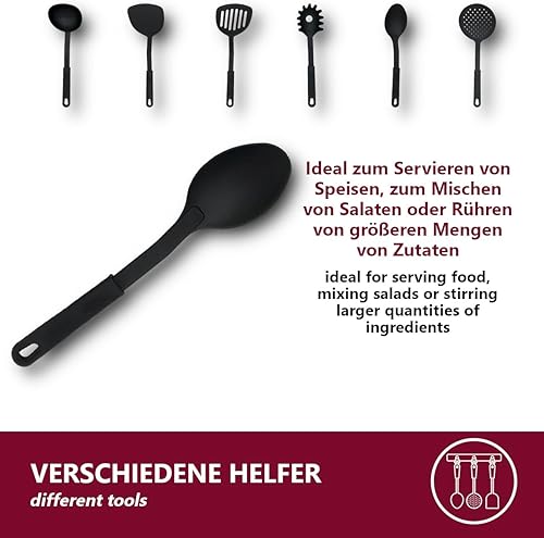 Lot de 6 ustensiles de cuisine résistants à la chaleur et faciles d'entretien - Set de cuillères de cuisine pratiques pour le quotidien dans la cuisine - Nail Gallerys
