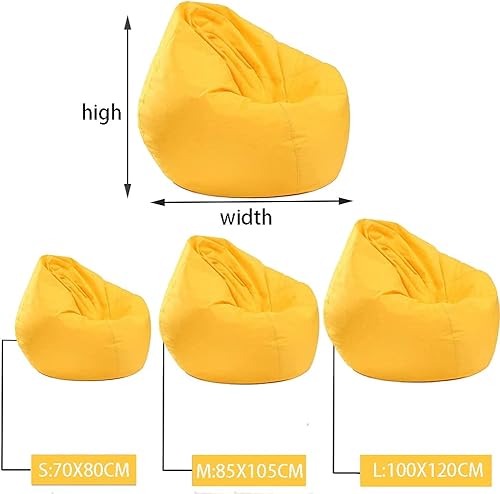 Housse De Pouf Exterieur Impermeable,Pouf Géant en Tissu,Pouf De Salon,pour Grand Canapé,Fauteuil De Salon pour Intérieur Extérieur,sans Remplissage (Couleur : Yellow, Taille : L) - Nail Gallerys