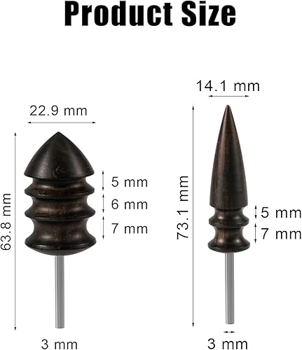 2pcs Outil Brunissage Cuir pour Outils Rotatifs, 2 Styles Embouts Brunissage Cuir Outil de Brunissage des Bords Accessoires de Tête de Polissage pour la Fabrication Artisanale du Cuir - Nail Gallerys