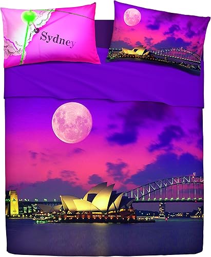 Bassetti Parure de lit double ou simple ligne Natura 100 % coton, fabriquée en Italie (Pink Cosmos) - Nail Gallerys