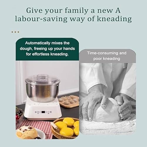 Machine à pâte électrique avec fonction de fermentation, mélangeur de farine de pâte en acier inoxydable de 5 L, machine à pétrir automatique de grande capacité, fermentation thermostatique, minuterie - Nail Gallerys