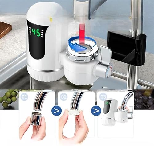 Pas d'installation - Robinet d'eau chaude et froide instantané - Chauffage rapide standard Vkm767 (blanc, 17 x 11 cm) - Nail Gallerys