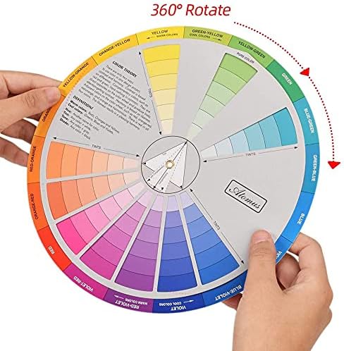 Namvo Cercle chromatique Color Wheel Roue de Poche, Roue de mélange de Couleur, Guide d'apprentissage de mélange de Peinture Disque chromatique - Nail Gallerys