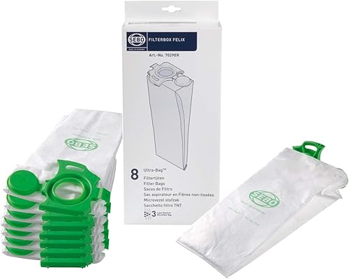 Sebo 7029ER Boîte de filtres avec 8 sacs en fibres non-tissées 3 couches avec couvercle hygiénique pour Felix - Nail Gallerys