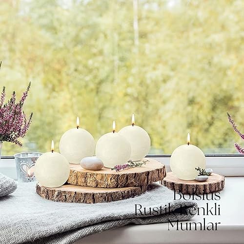 BOLSIUS Soft & Pearl Bougie boule rustique 8 cm - Nail Gallerys