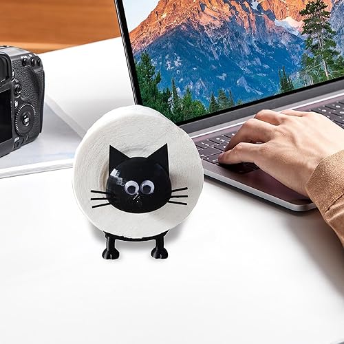 Porte-serviettes en forme de chat - Porte-serviettes en forme de chat mignon - Porte-rouleau de papier toilette amusant pour toilettes, distributeur de papier décoratif et solide pour pendaison - Nail Gallerys