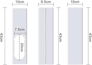 EsportsMJJ 3pcs 1.1m Kit de Glissière de Fenêtre Réglable Plaque Climatiseur Pare-Vent pour Climatiseur Portable - Nail Gallerys