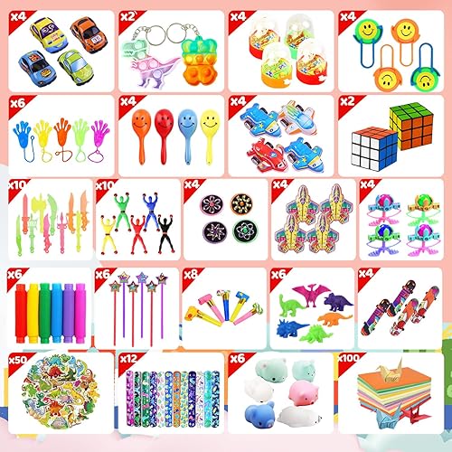 Dinosaure Party Jouet Anniversaire,260Pcs Party Favors Kids, Remplissage Pinata,Pochette Surprise,Cadeau Fête Anniversaire Enfant,Récompenses De Classe Scolaire,Goodies Anniversaire Garcon,Fille - Nail Gallerys