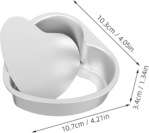 Zerodeko 3Pièces Moule à Gâteau Alliage Aluminium Forme De Cœur Lot De Fond Détachable Pour Cuisson - Nail Gallerys