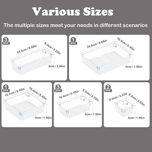 Evance Organisateur Maquillage Lot de 10, Plateaux de Rangement Plastique Boîte Stockage, Organiseurs de Tiroir pour Cosmétiques, Bureau, Cuisine (Transparent) - Nail Gallerys