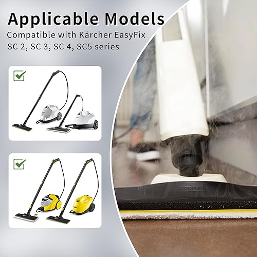 Rrochio 4 Chiffon pour Kärcher SC3 Upright, Serpillière pour Kärcher EasyFix Nettoyeur Vapeur SC2, SC4, SC5, Bonnettes Lingette Accessoires de Nettoyage Rechange - Nail Gallerys