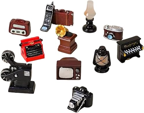 Eabdice 12 Pièces Miniatures Ornement Rétro, Mini Mobilier Rétro Ornements, Petits Meubles Mignons, Decor Résine Artisanat Photographie Prop Résine Ornements - Nail Gallerys