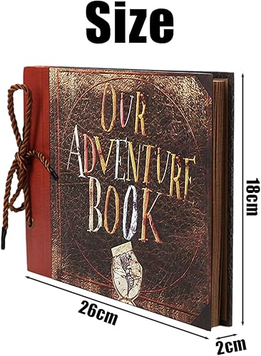 1 album à collectionner avec cordon avec texte en relief, notre livre d'aventure, album photo de voyage, design vintage personnalisé, convient comme cadeau souvenir pour les couples, les amis - Nail Gallerys