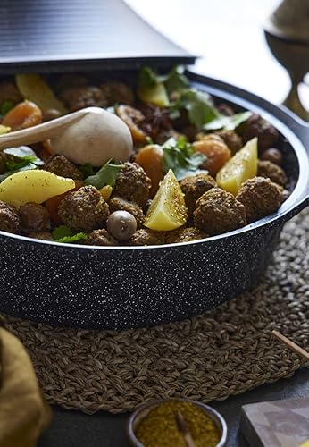 Baumalu, Tajine 28 cm avec couvercle, inox, compatible tous feux dont induction, cuisson homogène et rapide, taille 28 cm, couleur inox, Acier Inoxydable - Nail Gallerys