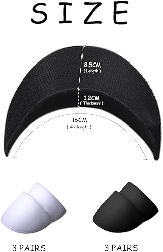 6 paires d'épaulettes en mousse, épaulettes souples, épaulettes en mousse à coudre, épaulettes de costume, accessoires de couture de chemise de veste de manteau (3 paires noires et 3 paires blanches) - Nail Gallerys