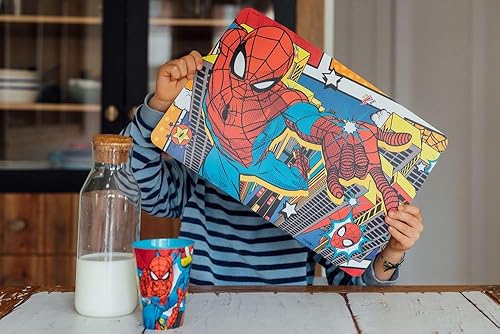 Marvel Set de Table Individuel en Plastique Bleu et Rouge pour Enfants Spider-Man - Nail Gallerys