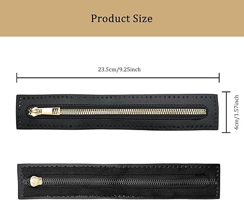 2 Pièces Fermetures à Glissière en Cuir de Bagage en PU Coudre Zip Avec Fermoir en Pu Cuir Fermeture à Glissière Métallique Fermeture Eclair Polyvalente Pour Sacs à Main et Sacs (Noir Marron) - Nail Gallerys
