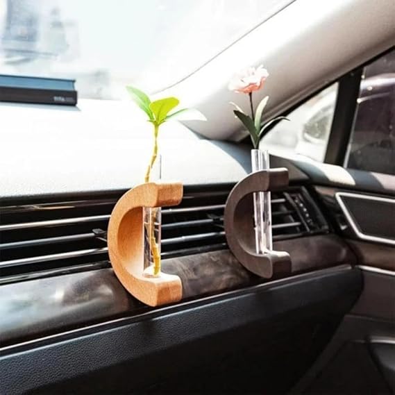 Mini Glass Car Flower Vase Clips,C Shaped Car Vase Vent Clip,Removable Auto Air Vent Decor,Add Vitality to Daily Commutes and Road Trips - Nail Gallerys