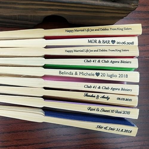 Éventails Personnalisés en Soie, Éventails en Soie De Bambou, Éventail À Main en Soie Gravé Personnalisé, Éventail en Soie Gravé À Personnaliser,Pliable,Cadeau De Mariage,(40pcs) - Nail Gallerys