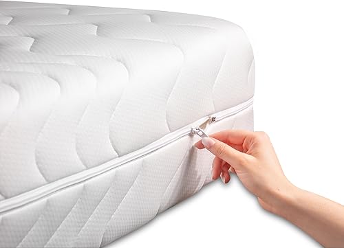 BONEX Fontana Housse de Matelas en Polyester Blanc 90 x 200 cm 13-15 cm - Nail Gallerys