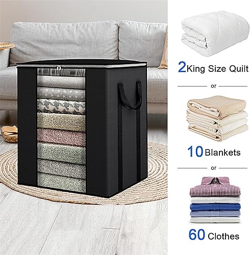 Ynnhik Récipient de rangement pour vêtements - Boîte de rangement pliable pour vêtements - Grand panier d'organisation - Fenêtre transparente - Organiseur de placard et rangement - Nail Gallerys