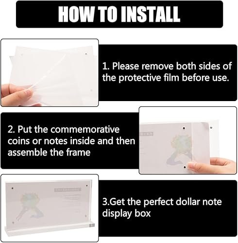 Keboyoe 2 Pièces Cadre Photo en Acrylique Transparent Présentoir de Billets de Banque Magnétique Présentoir Bureau Protecteur de Collection de Papier Photo et de Billets de Banque(10 x 20 cm) - Nail Gallerys