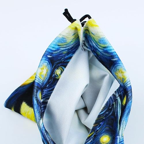 Femmorya Pochette à bijoux en velours imprimée double face avec motif chat fantaisie - Sac de tarot 13 x 18 cm - Sac de rangement avec cordon de serrage pour cristaux, cadeaux, cartes - Nail Gallerys