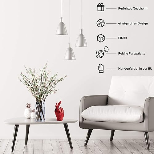 Candellana Bougie doigts croisés - Hauteur : 19,4 cm - Or classique - Temps de combustion : 30 h - Taille de la bougie : 1 : 1 - Fabriquée à la main dans l'UE - 194 x 90 x 90 cm - Nail Gallerys