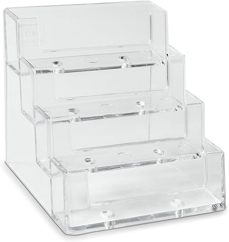 Taymar porte-cartes de visite, support pour cartes de visite, présentoir pour cartes de visite, 4 compartiments, transparent - Nail Gallerys