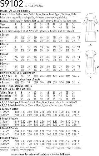 Simplicity S9102 Patron de Couture, Papier, Blanc, U5 (16-18-20-22-24) - Nail Gallerys