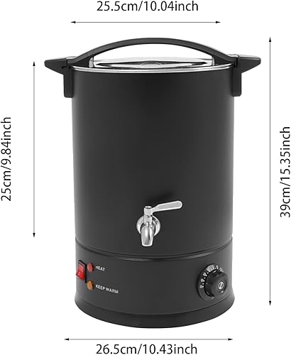 DAOHHFO Fondeur de cire pour fabrication de bougies électriques de 12 l, 1800 W, température réglable de 30 à 110 °C, kit de fabrication de bougies DIY (argenté) - Nail Gallerys