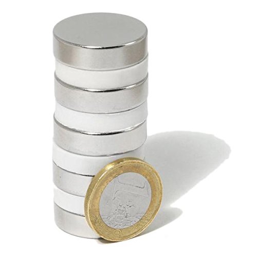 Aimant Disque Ø 25 x 7mm Néodyme N42, Nickelé - force 12 kg - Nail Gallerys