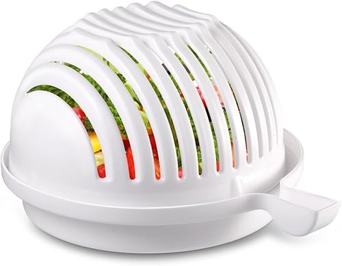 Salade Coupeur Bol, Essoreuse à salade et légumes Saladier Coupeur Salad Cutter Bowl Magic Salad Maker pour les légumes et les fruits frais Faire Salade en une minute - Nail Gallerys