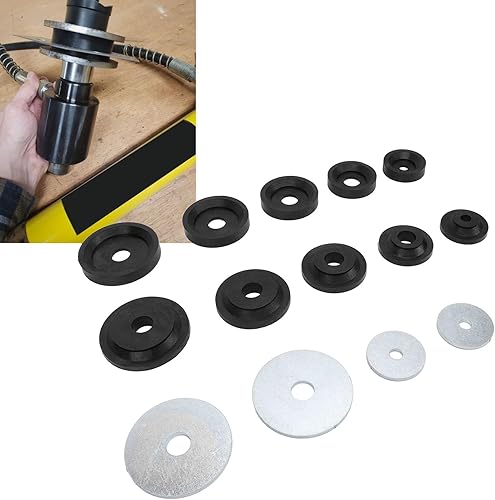 Aramox Matrice de Fossette de Trou de Tôle, Ensemble de Matrices de Fossette de Tôle, Ensemble de Disques de Support de Matrices de Trou évasé en Acier au Carbone pour Pilote de Poinçon - Nail Gallerys