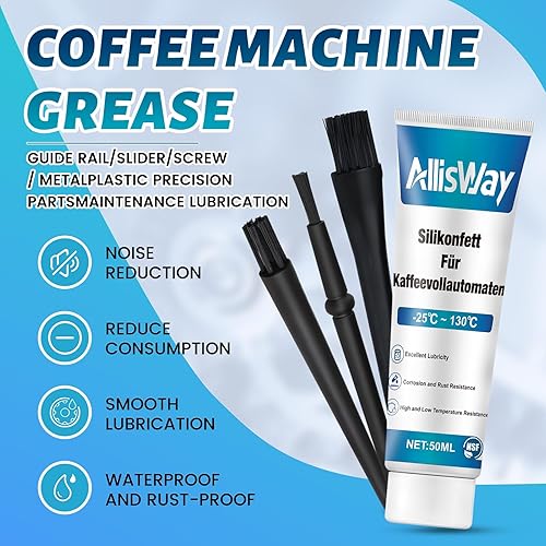 AllisWay Graisse Machine a Cafe, Graisse Silicone Avec Pinceau, Graisse Haute Temperature, Graisse Mecanique pour Anneau étanche pour Machines, Joint Torique, 50 Ml - Nail Gallerys