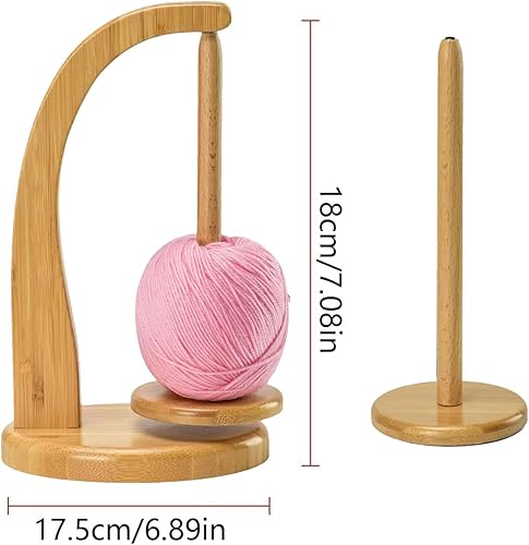 KARPIX Dérouleur de laine, support magnétique pour pelotes de laine, support rotatif, porte-fil, enrouleur de fil en bois, cadeau au crochet pour les amateurs de tricot (A) - Nail Gallerys