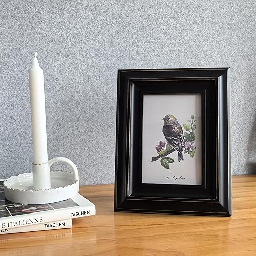 Wavedolphin Cadre Photo,Cadre Vintage en Bois Massif Naturel et Verre,Cadre Photo 10x15 - Nail Gallerys