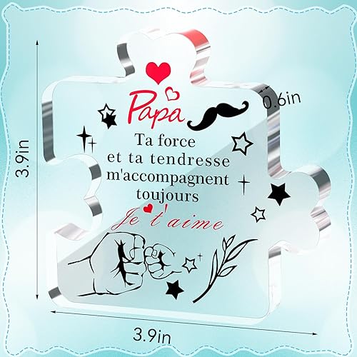 Kinwers Cadeau FêTe Des PèRes, 2 pièces Personnalisé Homme Original IdéE Cadeau Beau Pere,Cadeau Anniversaire Papa Acrylique Et Porte-CléS - Nail Gallerys
