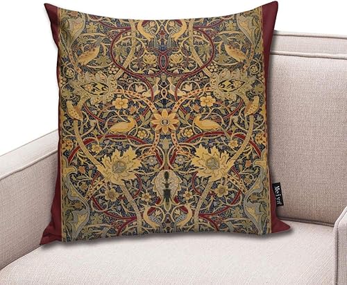 William Morris Pre Raphaelite Taie d'oreiller carrée humoristique pour chambre à coucher, salon 45,7 x 45,7 cm - Nail Gallerys