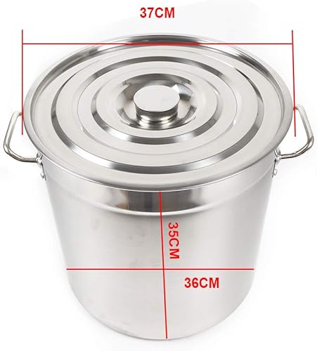 Marmite en acier inoxydable 35L avec couvercle, marmite à induction robuste pour ragoût de soupe mijotée - Nail Gallerys