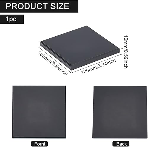 BENECREAT Présentoir Acrylique 10x1.5cm Bloc Présentoir Rond Acrylique Biseauté, Présentoir Rond Solide Noir pour L'Affichage D'Artisanat de Bijoux, Socle de Présentoir - Nail Gallerys