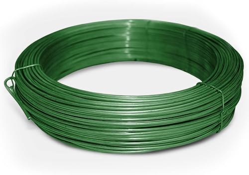KARAT Fil de Tension en Métal plastifié Vert Ø3,1mm en Rouleau 55m, Fil métal Enduit PVC, Fil Tension pour clôture, Jardin, Bricolage, vignoble, tuteur des Plantes - Nail Gallerys