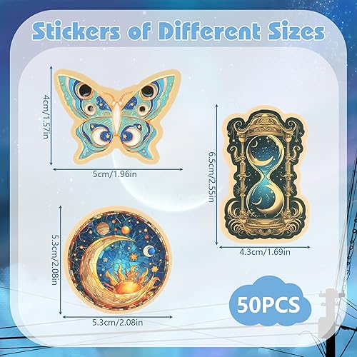 Lot de 50 autocollants graffiti esthétiques pour scrapbooking - Vintage Galaxy - En vinyle imperméable - Pour journal, ordinateur portable, bouteille, casque, valise, skateboard - Nail Gallerys