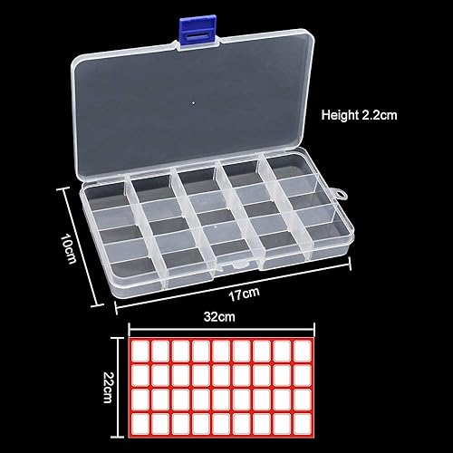 3 Pièces Boîte de Rangement Plastique Bijoux 15 Grilles Diviseurs à Compartiments Ajustables Organisateur Utilisé pour Stocker de Petits Objets que des Bijoux des Boucles d'oreilles - Nail Gallerys