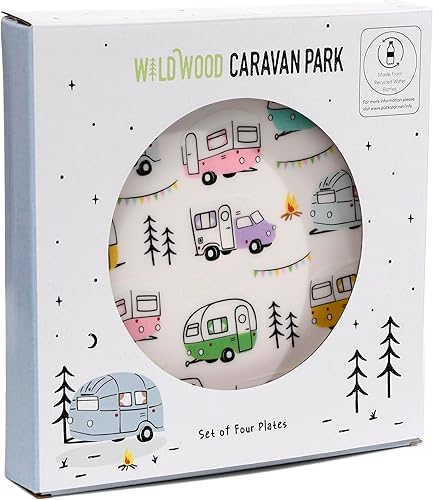 Puckator Lot de 4 assiettes de pique-nique en rPET - Camping - Wildwood - Nail Gallerys